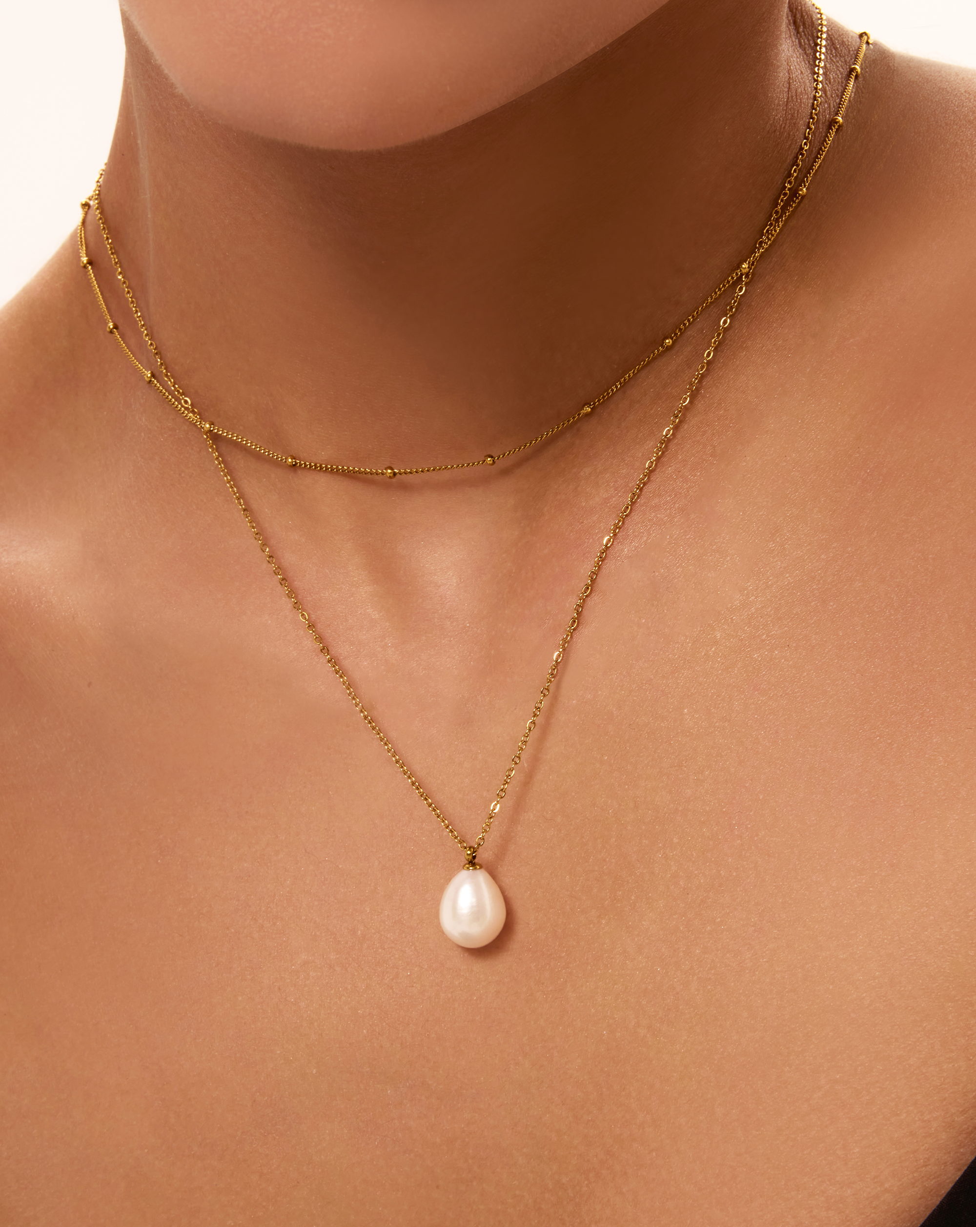 Teardrop Baroque Pearl Pendant Necklace, 9-12mm, 4A