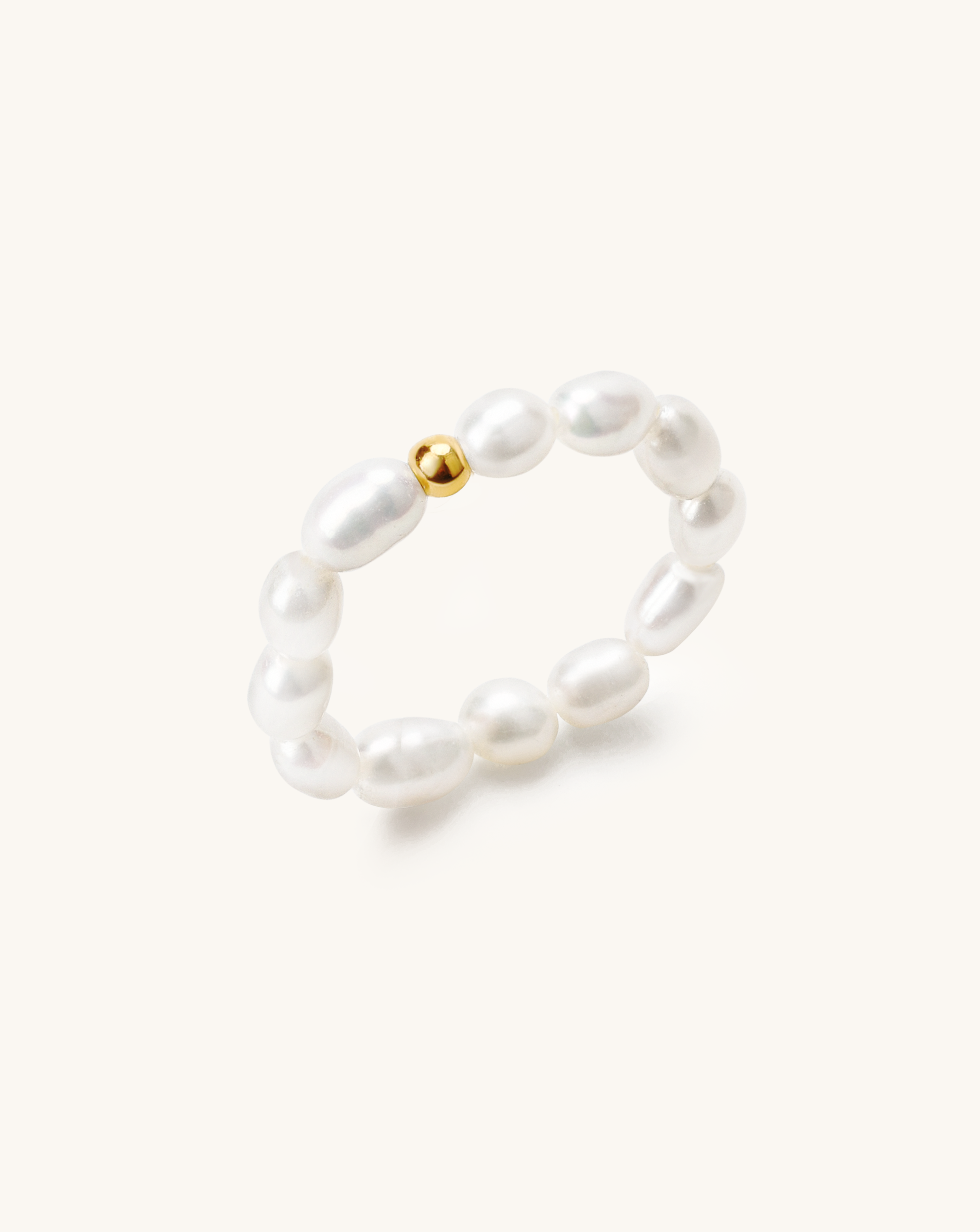 Millet shaped Pearl Bead Ring, 3-4mm, 4A