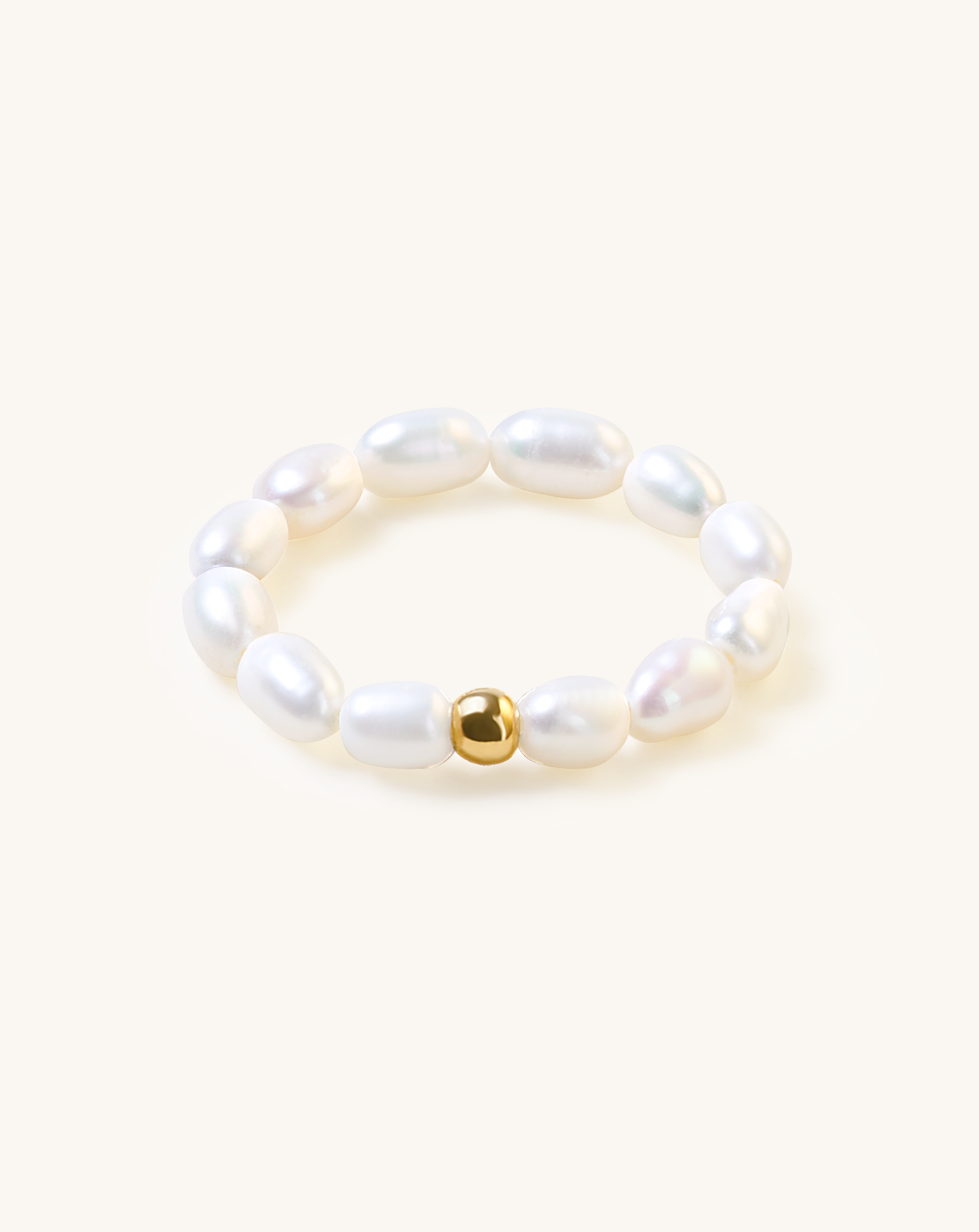 Millet shaped Pearl Bead Ring, 3-4mm, 4A