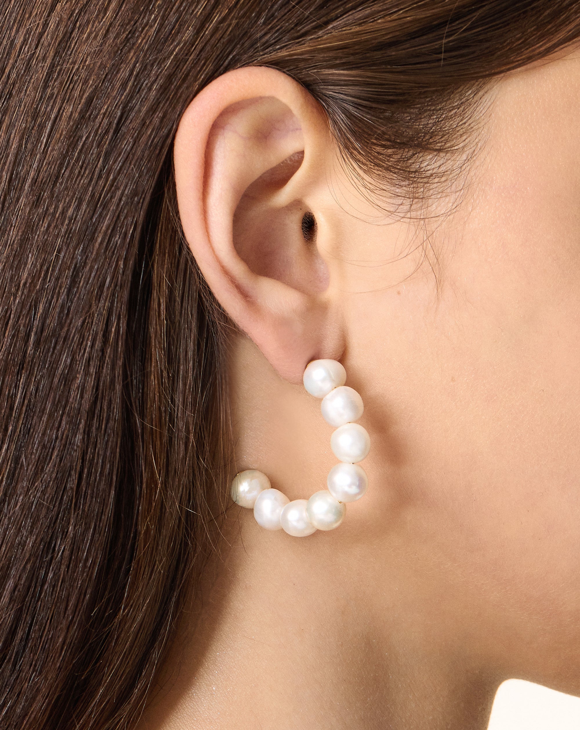 Ball of Joy Pearl Hoops, 8-9mm, 3A