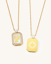 GlamBottle Duo Initial Necklace, 4-5mm, 5A