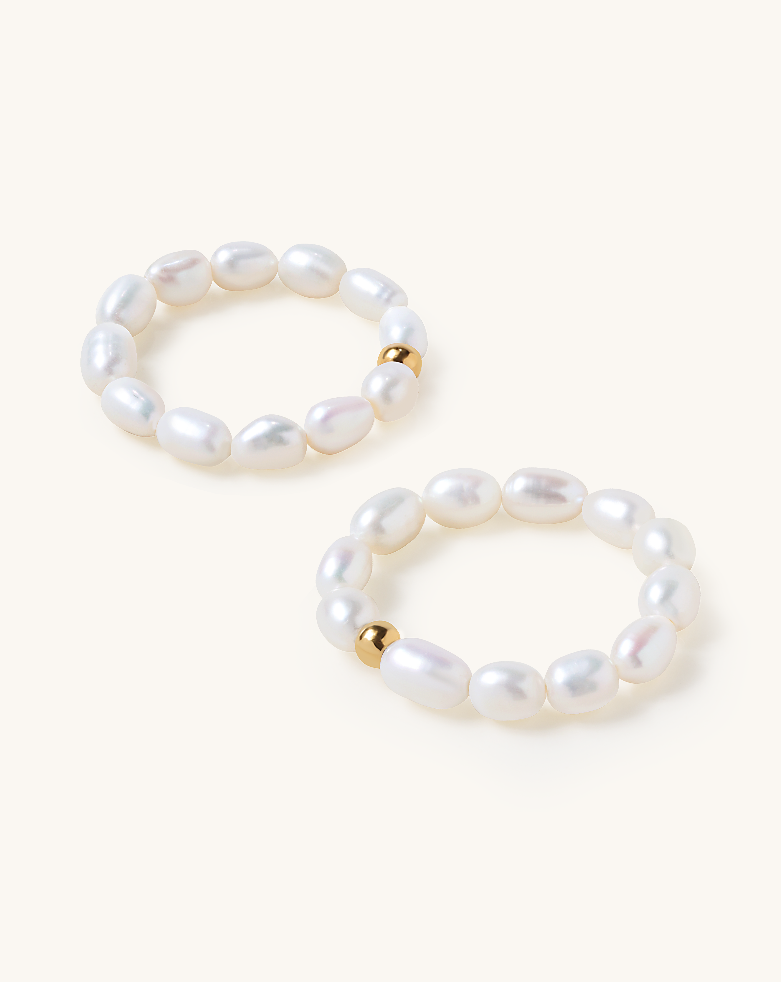 Millet shaped Pearl Bead Ring, 3-4mm, 4A