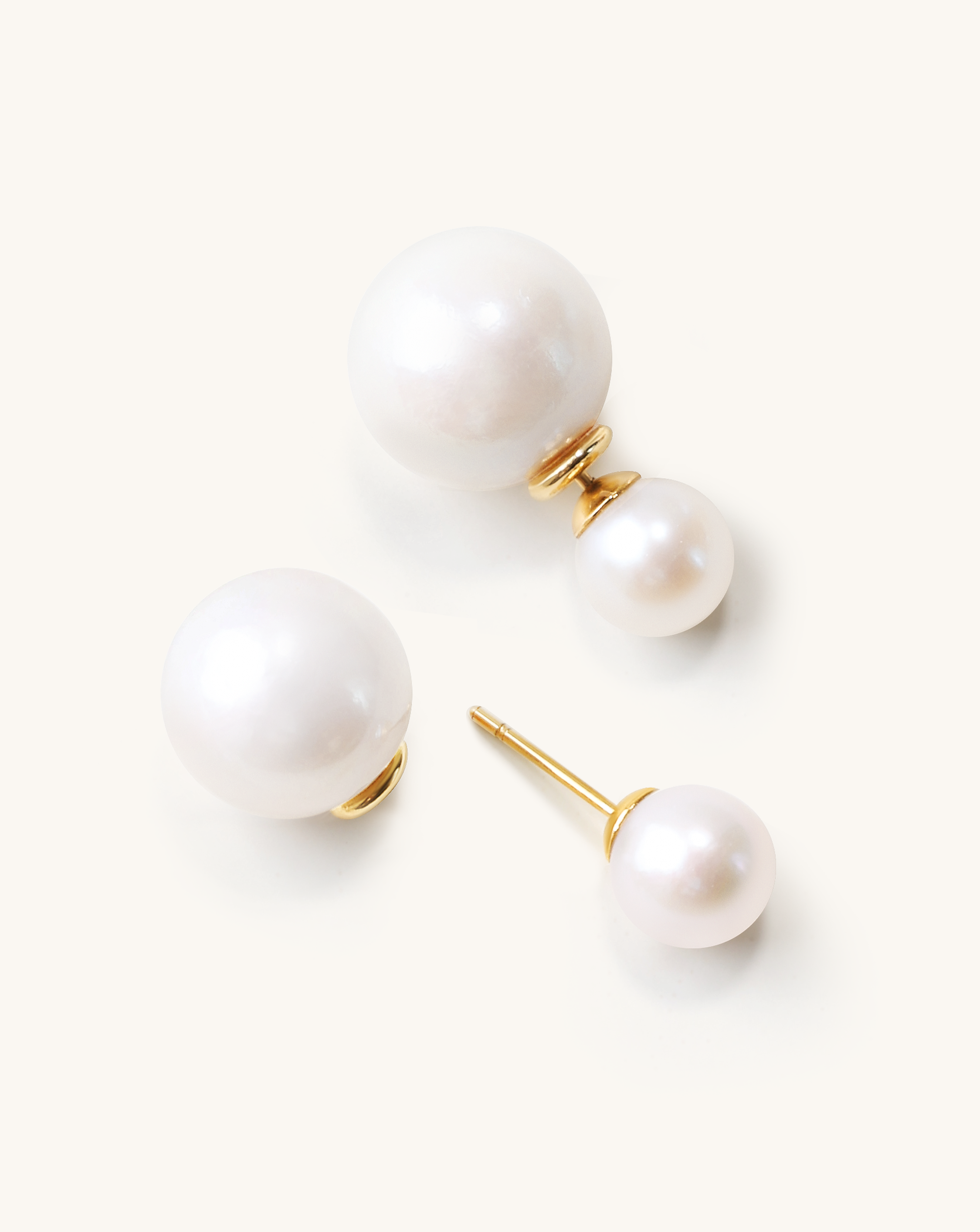 Reversible Charm Pearl Earring, 11-12mm, 7-8mm, 5A