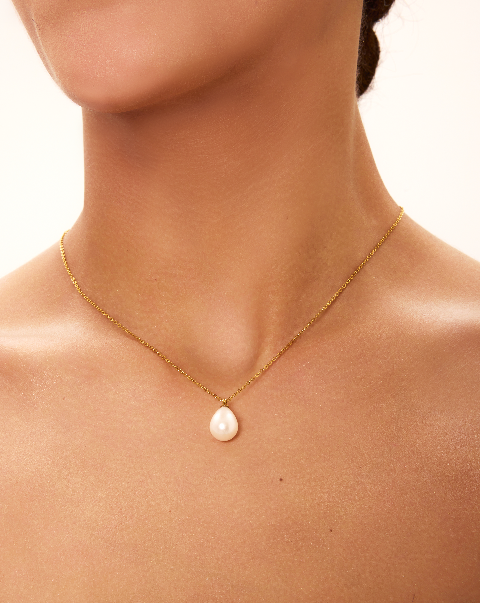 Teardrop Baroque Pearl Pendant Necklace, 9-12mm, 4A