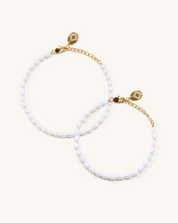 Millet-shaped Pearl Beaded Bracelet, 3-4mm, 4A