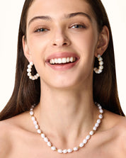 Ball of Joy Pearl Hoops, 8-9mm, 3A