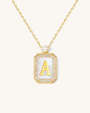 GlamBottle Duo Initial Necklace, 4-5mm, 5A