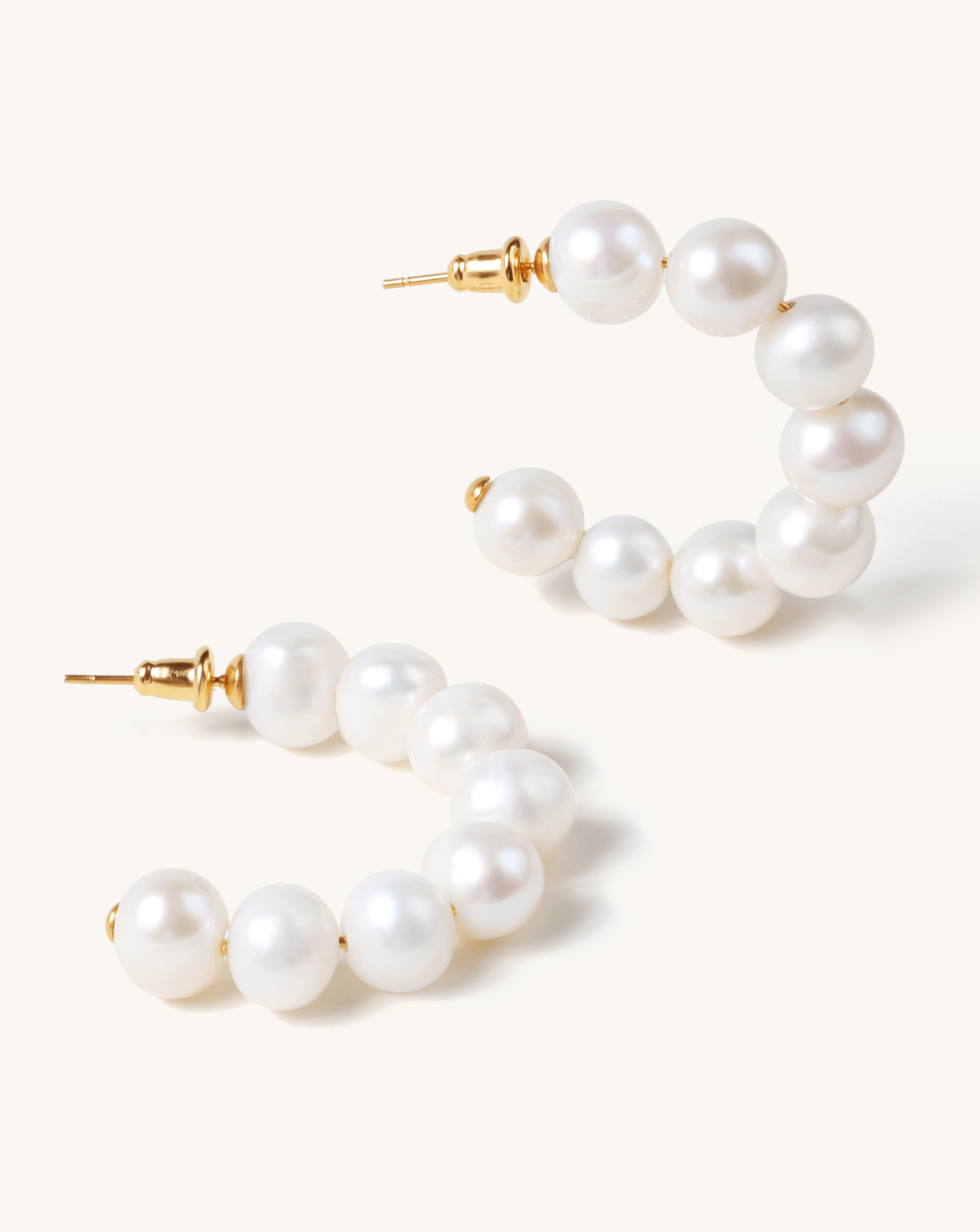 Ball of Joy Pearl Hoops, 8 - 9mm, 3A - PERLVOYA