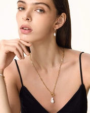 Baroque Pearl Parker Front Toggle Closure Necklace, 13 - 15mm, 4A - PERLVOYA