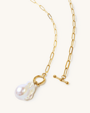 Baroque Pearl Parker Front Toggle Closure Necklace, 13 - 15mm, 4A - PERLVOYA