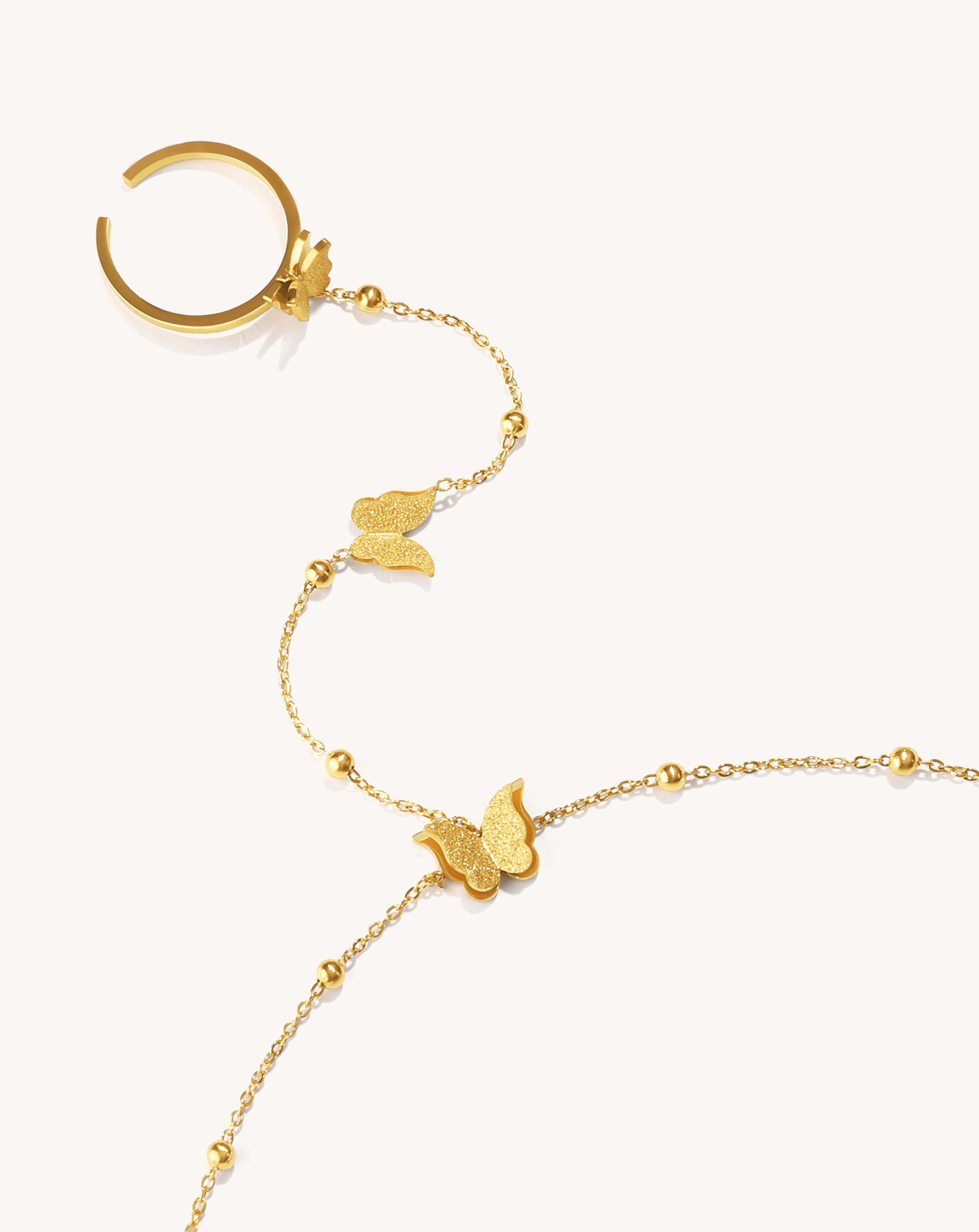 Butterfly Shimmer Hand Chain - PERLVOYA