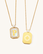 GlamBottle Duo Initial Necklace, 4 - 5mm, 5A - PERLVOYA