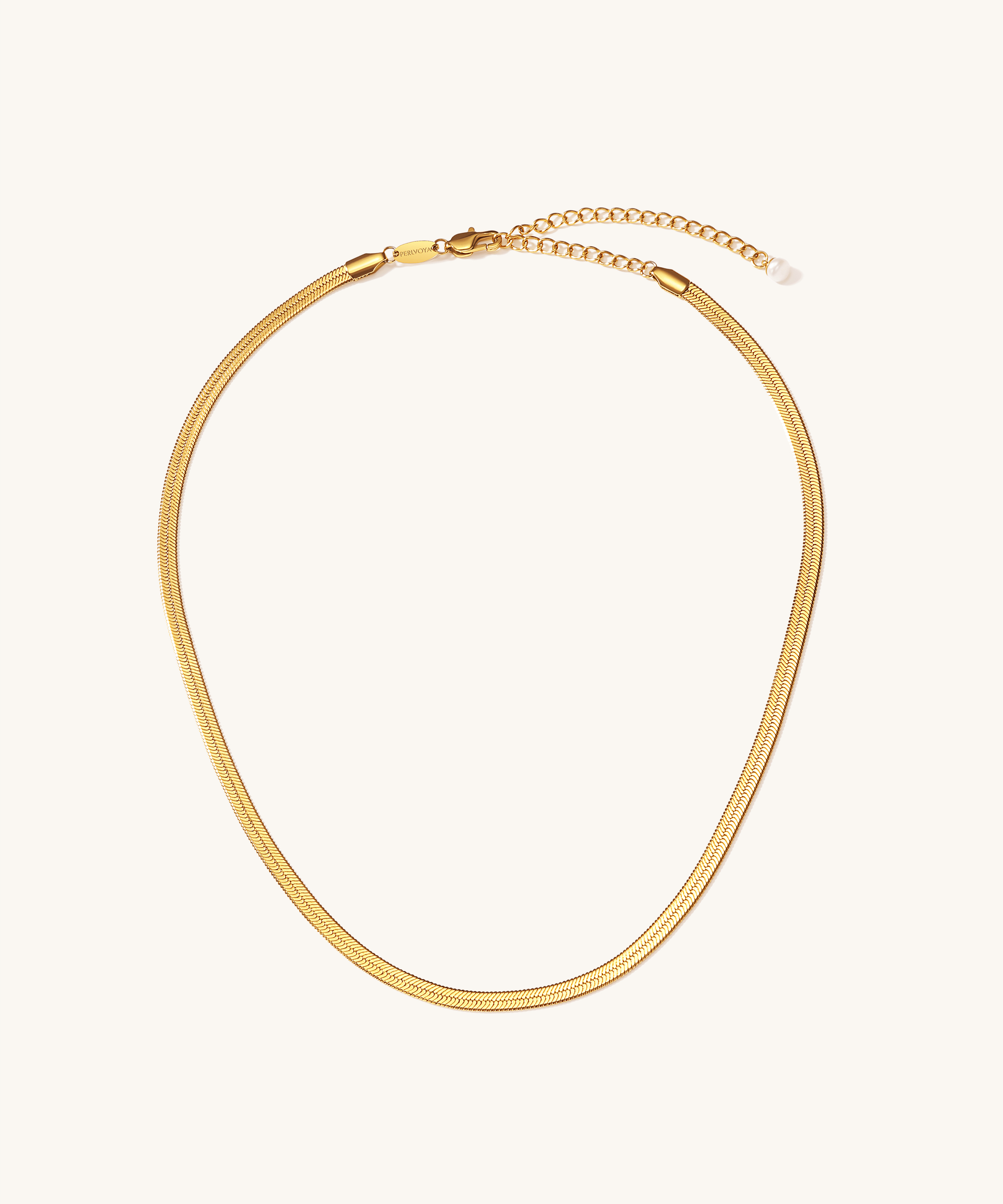 Golden Flow Flat Snake Chain - PERLVOYA