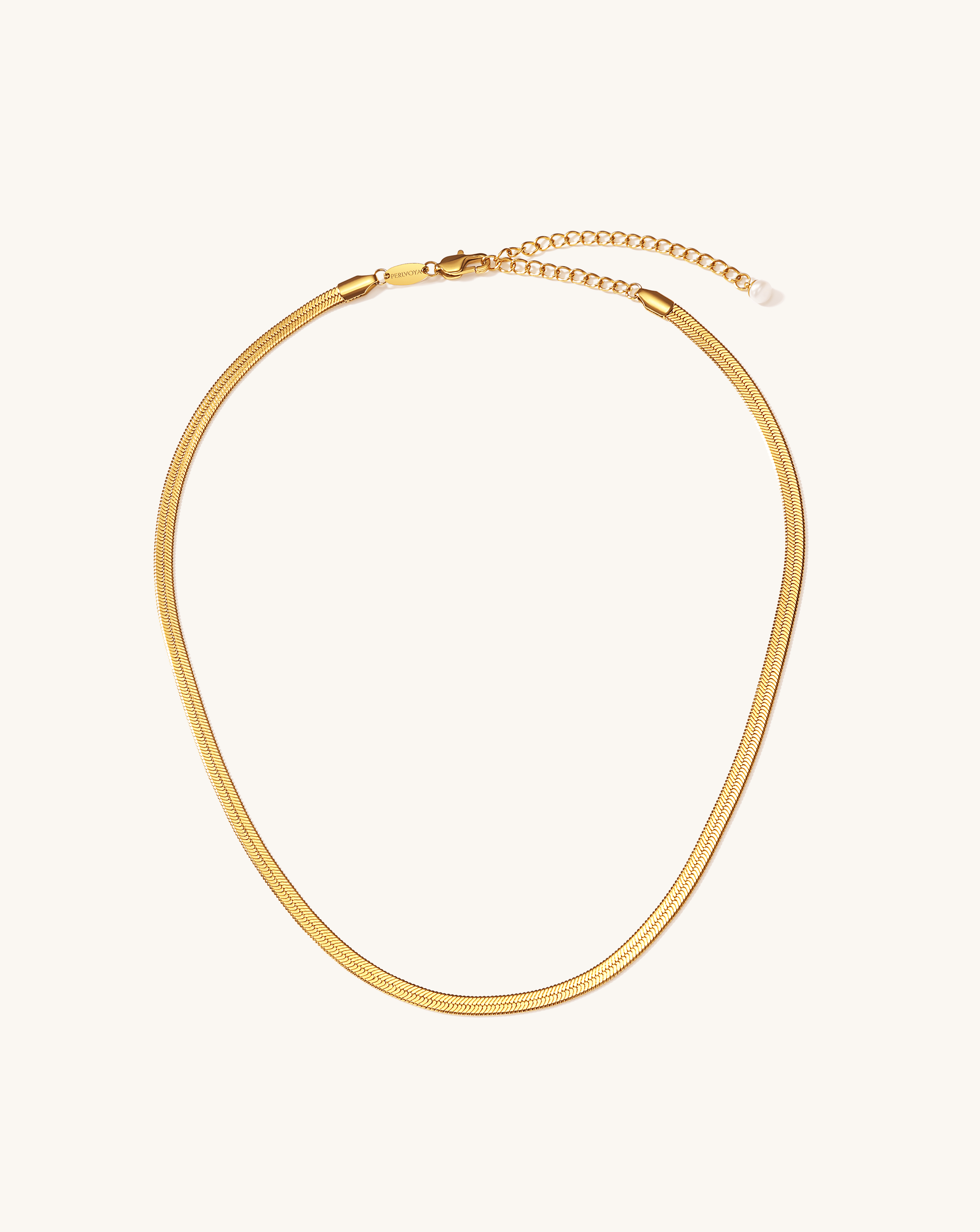 Golden Flow Flat Snake Chain - PERLVOYA