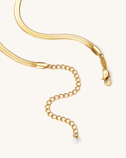 Golden Flow Flat Snake Chain - PERLVOYA