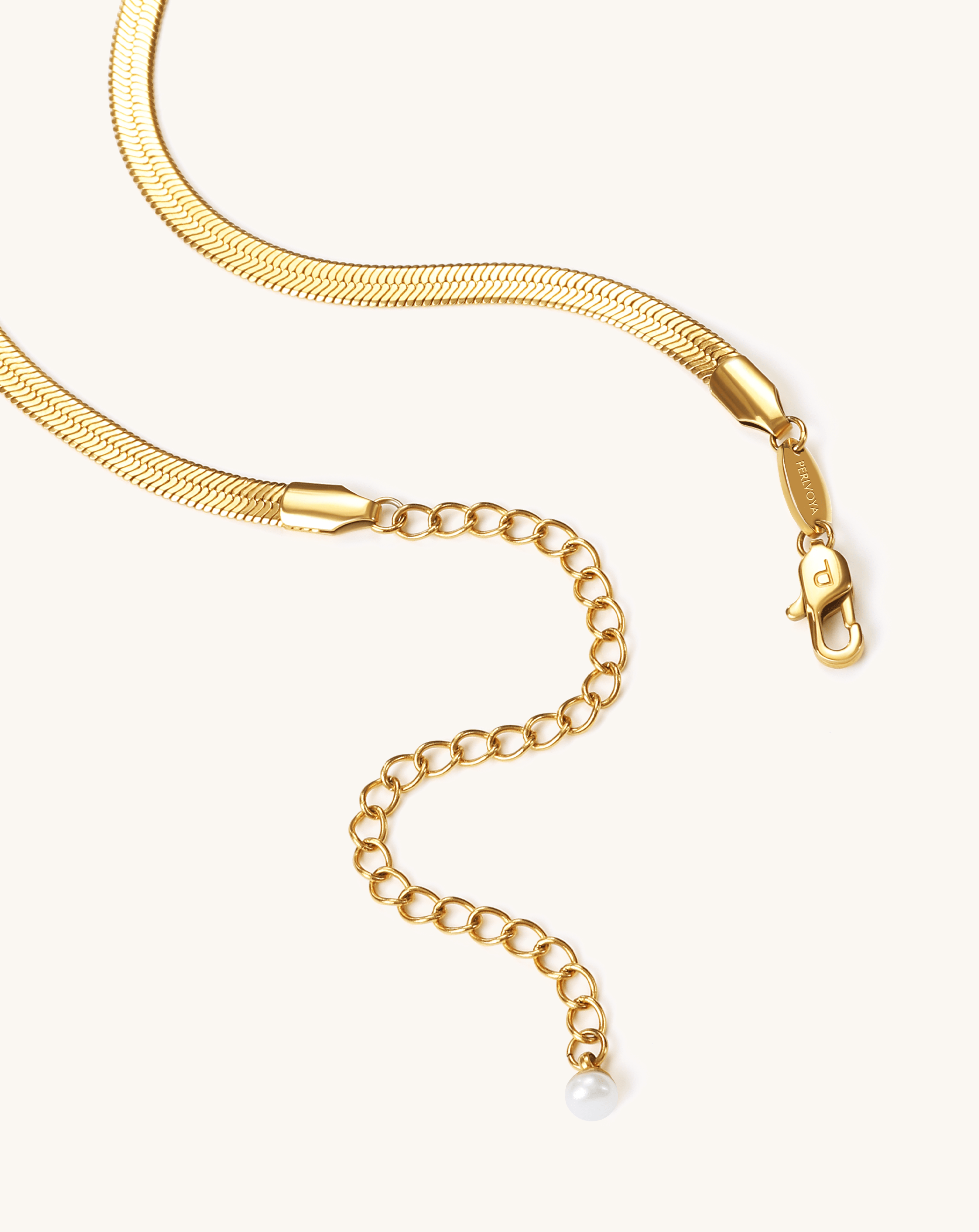 Golden Flow Flat Snake Chain - PERLVOYA