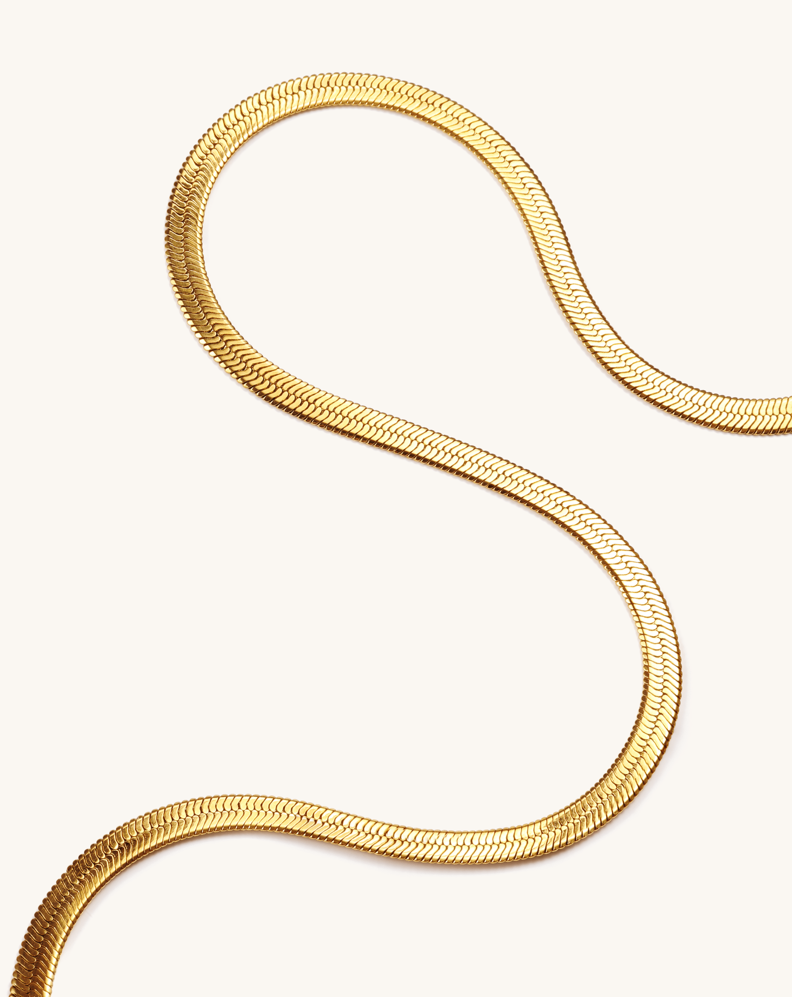 Golden Flow Flat Snake Chain - PERLVOYA