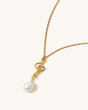 Golden Treble Clef Pearl Necklace, 10 - 11mm, 4A - PERLVOYA