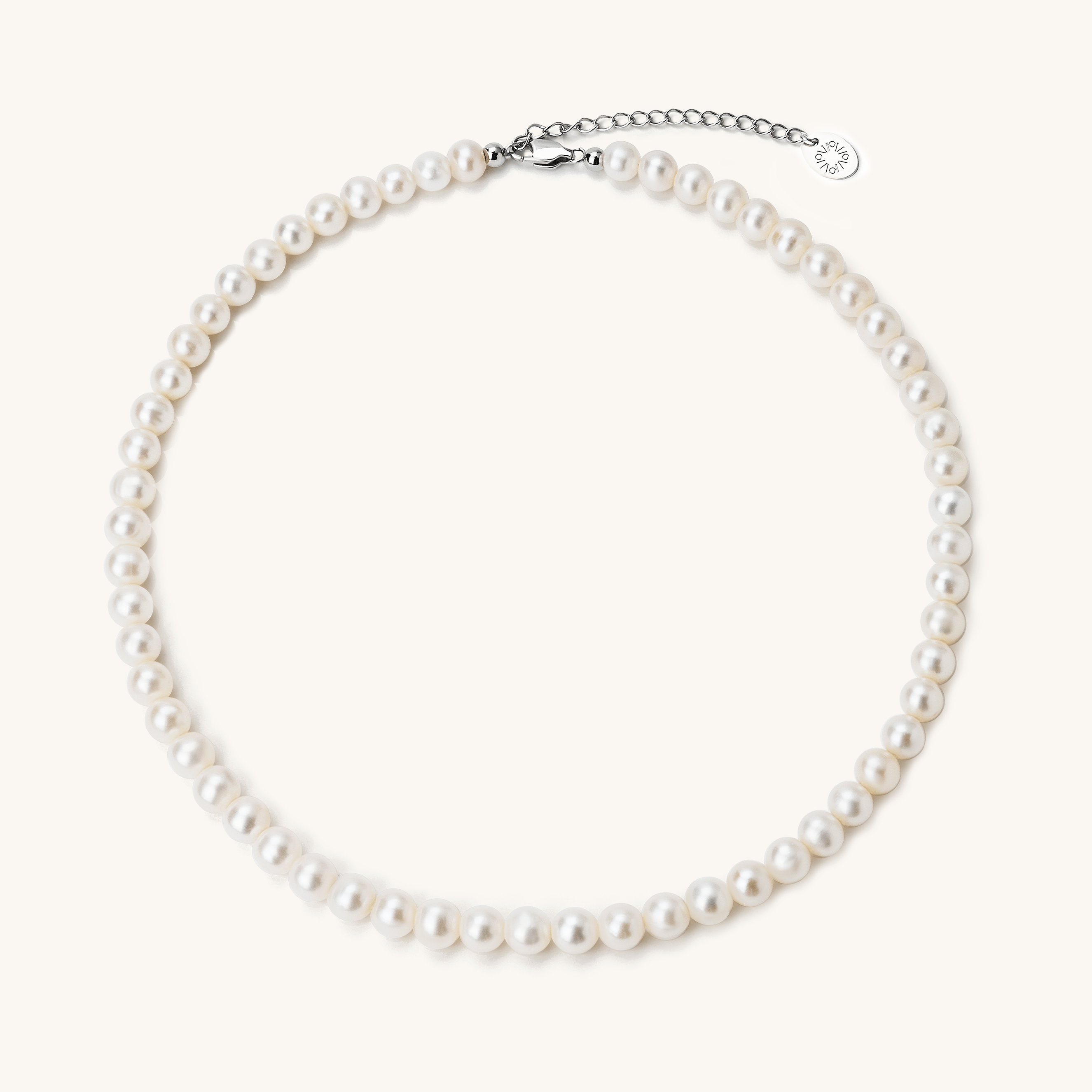 Lunar Radiance Pearl Necklace, 7 - 8mm, 5A - PERLVOYA