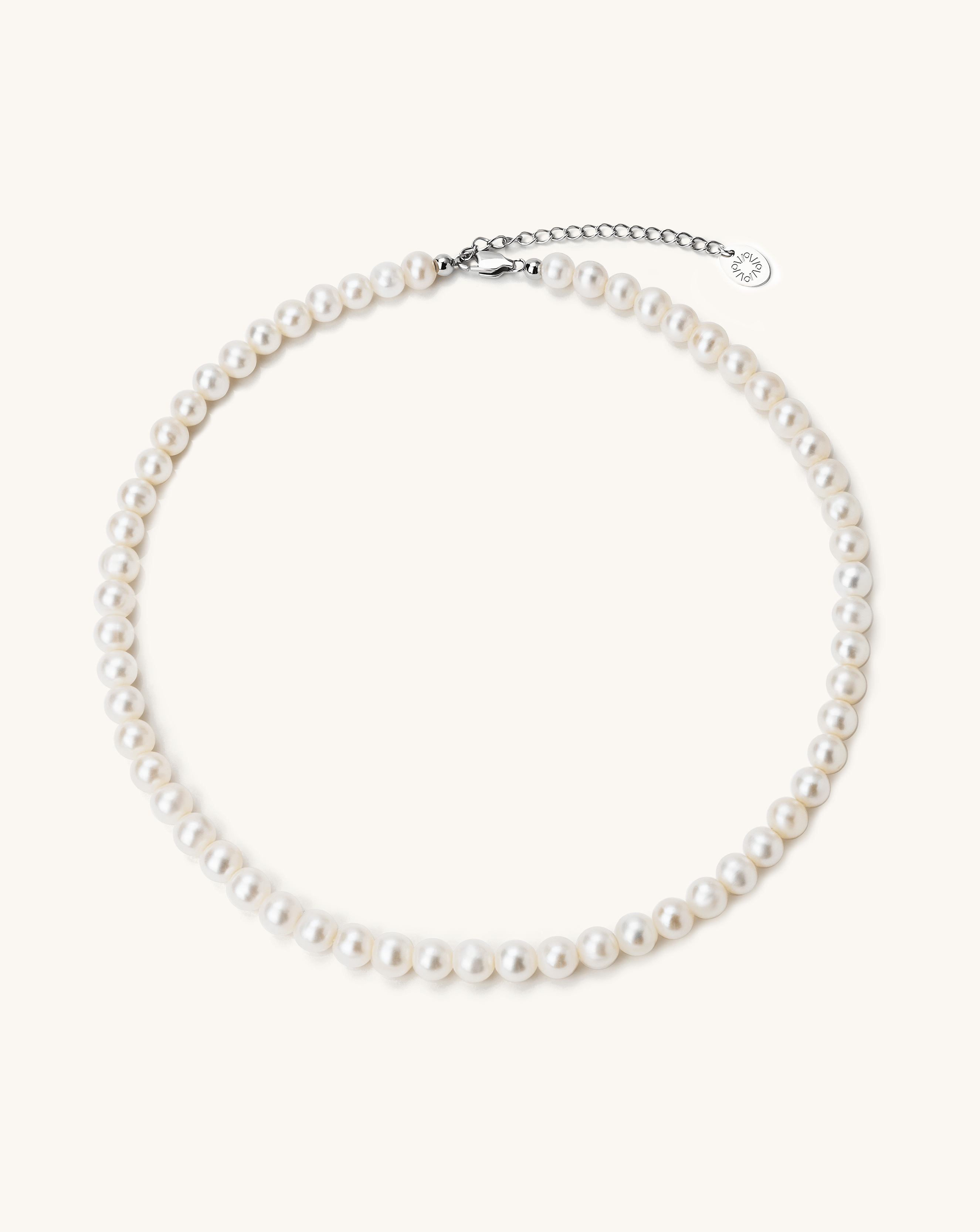 Lunar Radiance Pearl Necklace, 7 - 8mm, 5A - PERLVOYA