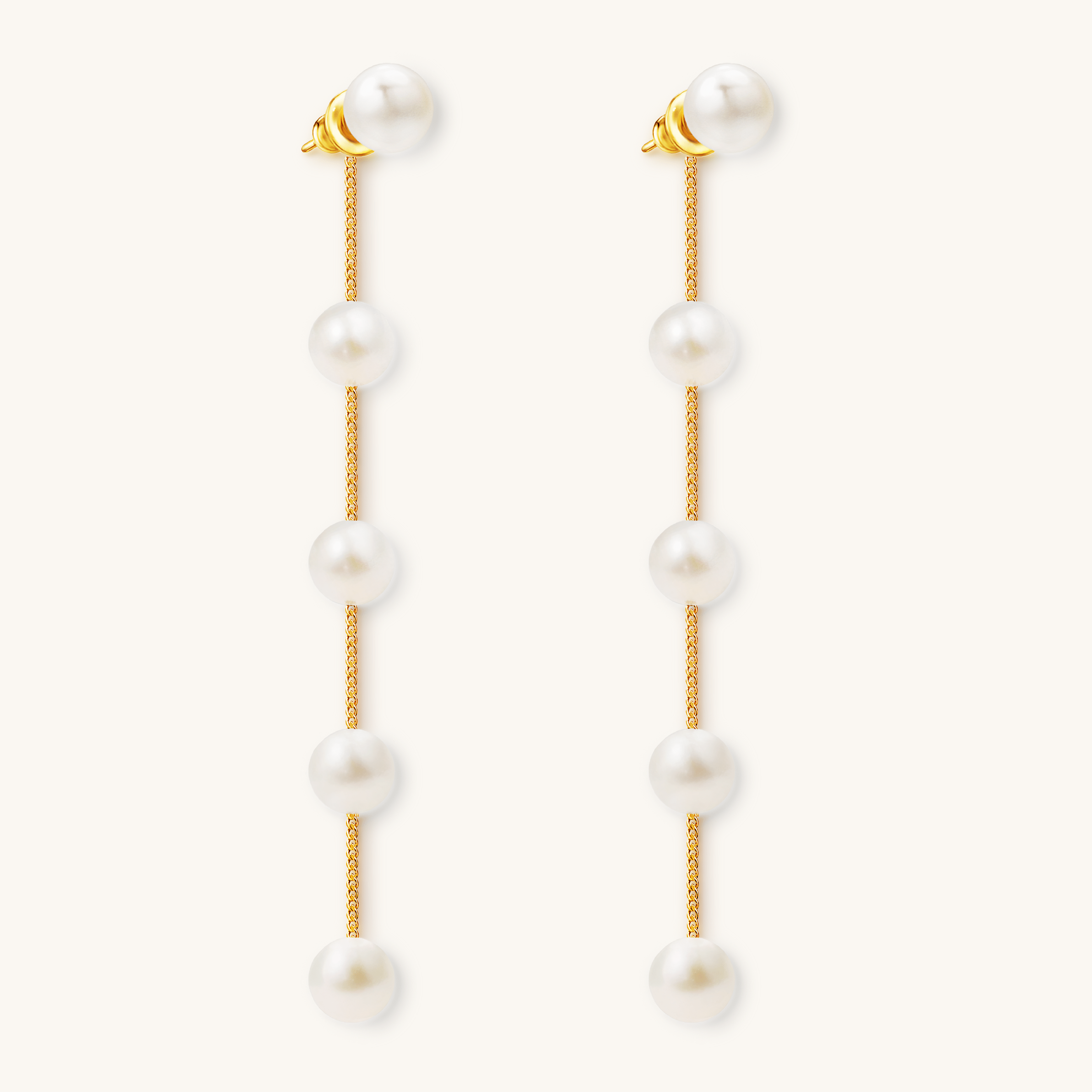 Pearl Cascade Drop Earrings, 5 - 6mm, 5A - PERLVOYA