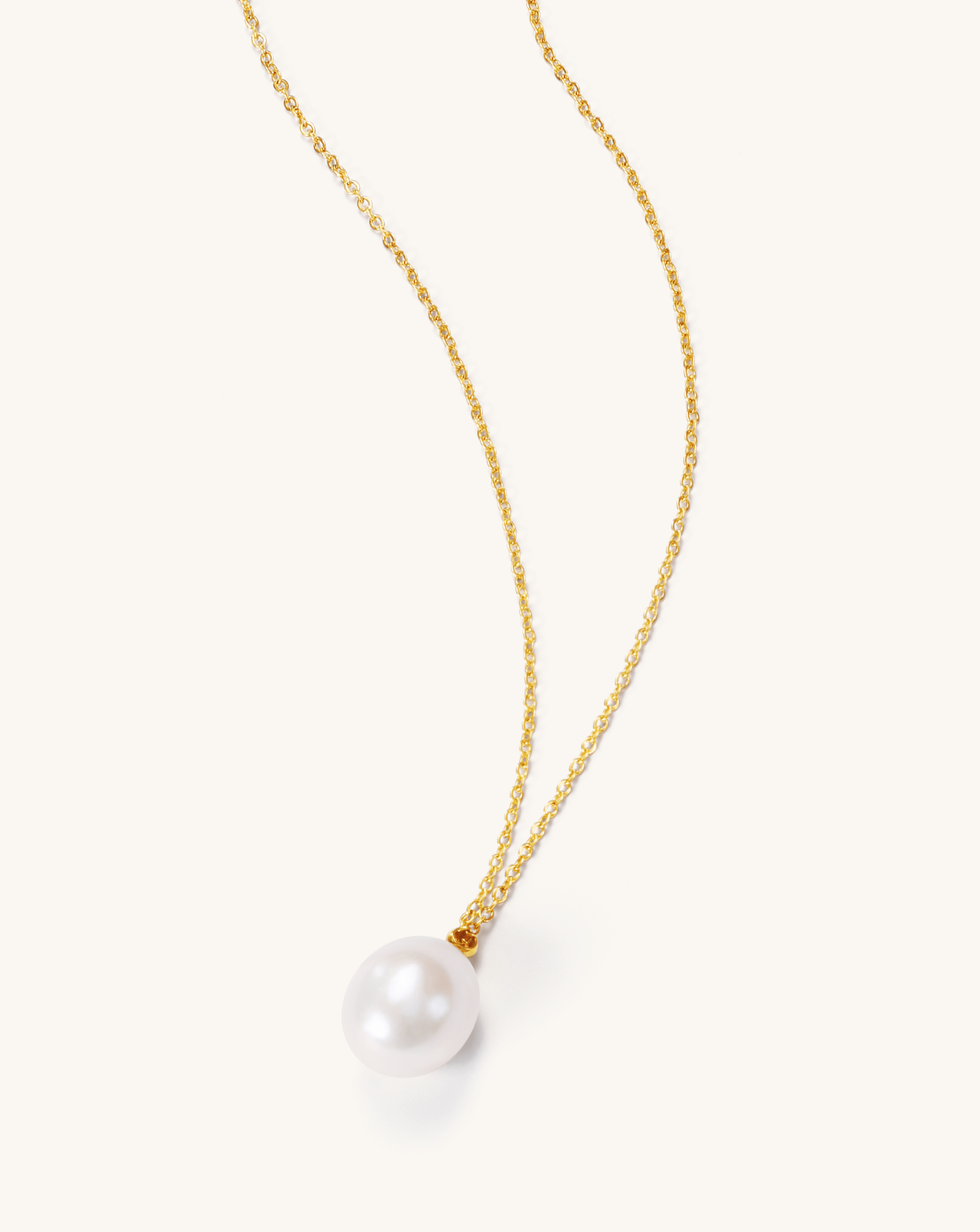 Teardrop Baroque Pearl Pendant Necklace, 9 - 12mm, 4A - PERLVOYA