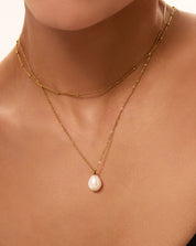 Teardrop Baroque Pearl Pendant Necklace, 9 - 12mm, 4A - PERLVOYA